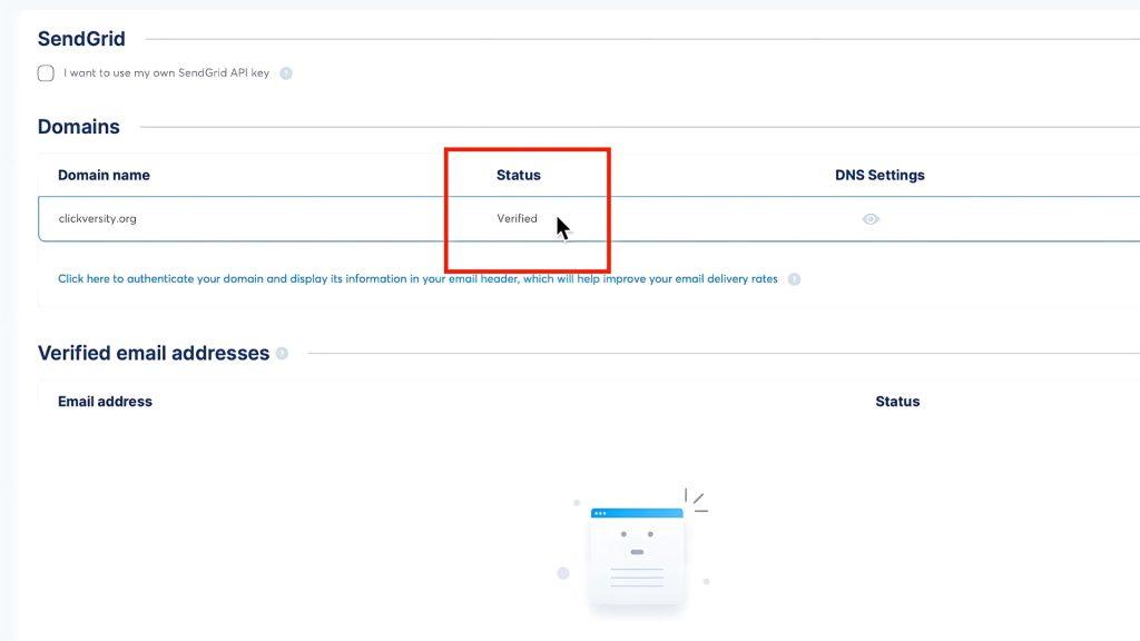 custom systeme.io email verified