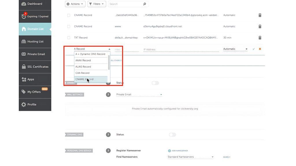 namecheap adding CNAME Record
