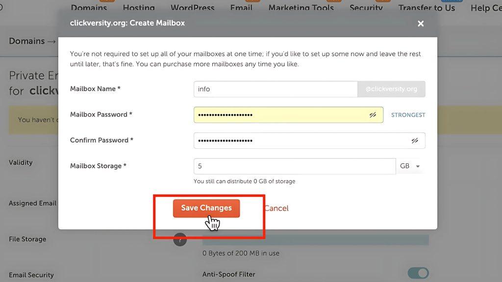 setup namecheap mailbox