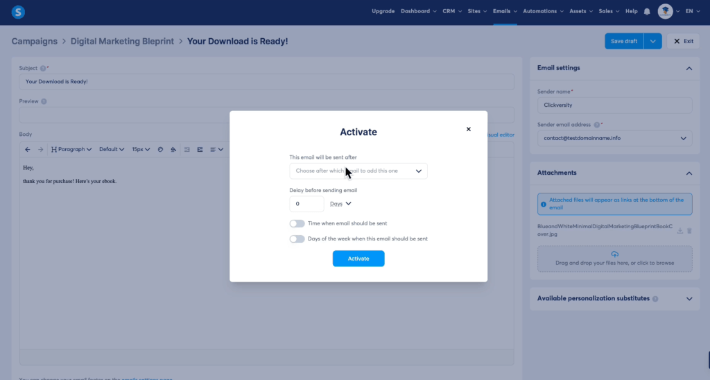 Deliver Your Product via Email with Automation